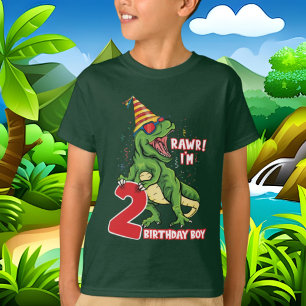 jongens 2e Birthday dinosaur T-shirt