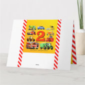 Jongens 2e Verjaardag Custom Bouw Trucks Kaart (Achterkant)