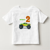 Jongens 2e verjaardag MONSTER TRUCK Voeg naam toe Kinder Shirts (Voorkant)