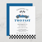 Jongen's 2e Verjaardag Racing Auto Budget Uitnodig (Voorkant / Achterkant)