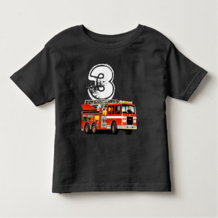 Jongen's 3e Birthday Red Fire Truck Kinder Shirts