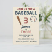 Jongens 3e Verjaardag Sport Baseball Party Kaart (Staand voorkant)