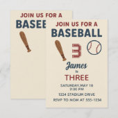 Jongens 3e Verjaardag Sport Baseball Party Kaart (Voorkant / Achterkant)