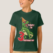jongens 3rd Birthday dinosaur T-shirt