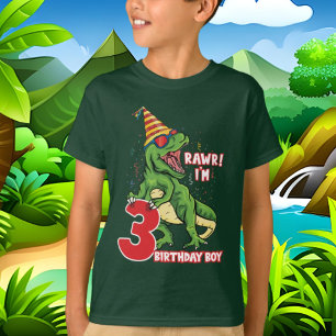 jongens 3rd Birthday dinosaur T-shirt