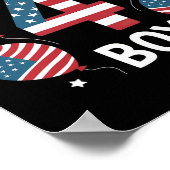 Jongens 4 jaar oude Amerikaanse vlag 4 juli 4th Bi Poster (Hoek)