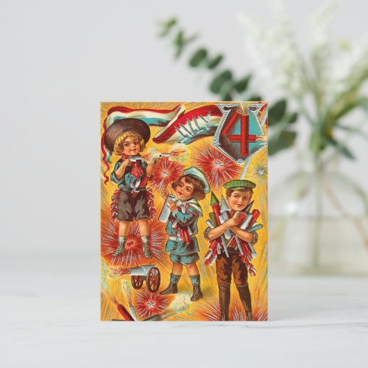  jongens 4 juli briefkaart (Staand voorkant)