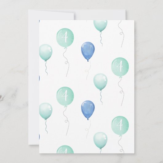 Jongens 4e Dino Verjaardag Uitnodiging (Achterkant)