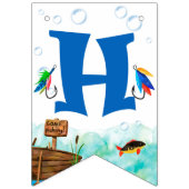 Jongens 4e verjaardag Gevist thema Happy Birthday Vlaggetjes (Eerste vlag)