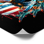 Jongens 4th of July Amerikaanse Bald Eagle Vlag Vl Poster (Hoek)