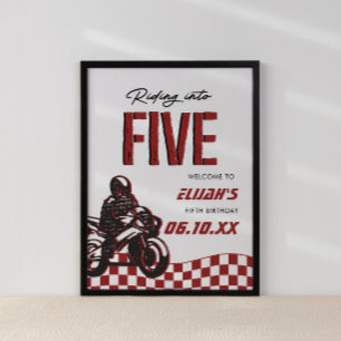 Jongens 5e Motorcross Dirt Bike Verjaardag Poster