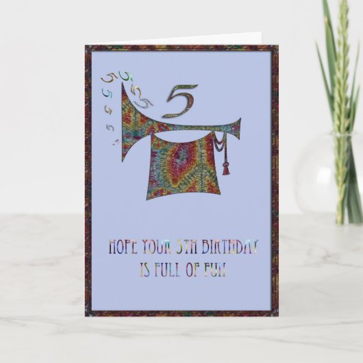Jongens 5e verjaardag Kaart (Voorkant)