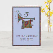 Jongens 5e verjaardag Kaart (Gele Bloem)