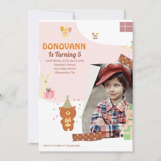 Jongens 5e verjaardag, Kaarten voor primaire kleur (Voorkant)