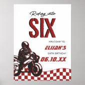 Jongens 6e Motorcross Dirt Bike Verjaardag Poster (Voorkant)