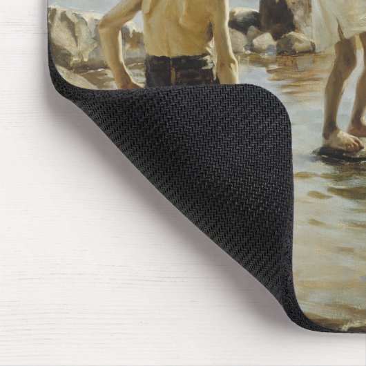 Jongens aan het spelen op het strand (van Albert E Muismat (Hoek)