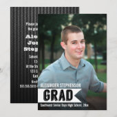 Jongens Aangepaste banner Foto-Afstuderen Kaart (Voorkant / Achterkant)