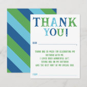 Jongens Aangepaste Gestreepte In te vullen Verjaar Notitiekaartje (Voorkant / Achterkant)