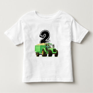 Jongens aangepaste groene tractor 2e verjaardag kinder shirts