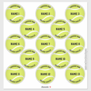 jongens aangepaste spelers noemen tennisstickers sticker