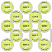 jongens aangepaste spelers noemen tennisstickers sticker (Voorkant)