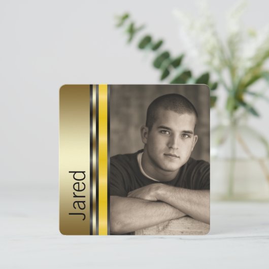 Jongens afstuderen aankondigingen (Staand voorkant)