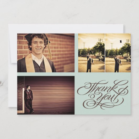 Jongens Afstuderen BEDANKT Fotokaart Aankondiging (Voorkant)