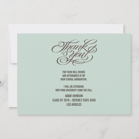 Jongens Afstuderen BEDANKT Fotokaart Aankondiging (Achterkant)