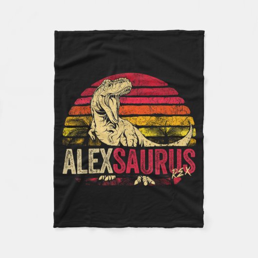 Jongens Alex Saurus Dinosaurus Rex Naam Fleece Deken (Voorkant)