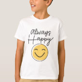 Jongens "Altijd Gelukkig" Smiley Face T-shirt - Le (Voorkant)