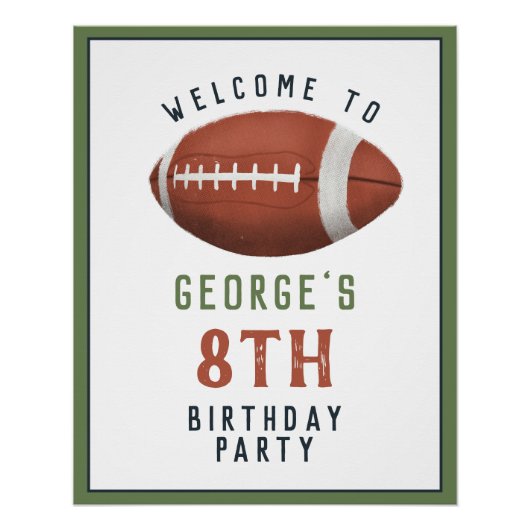 Jongens Amerikaans Football Kinderen Verjaardag We Perfect Poster (Voorkant)