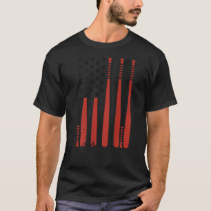 Jongens Amerikaanse Vlag Honkbalknuppel Jeugd Mann T-shirt