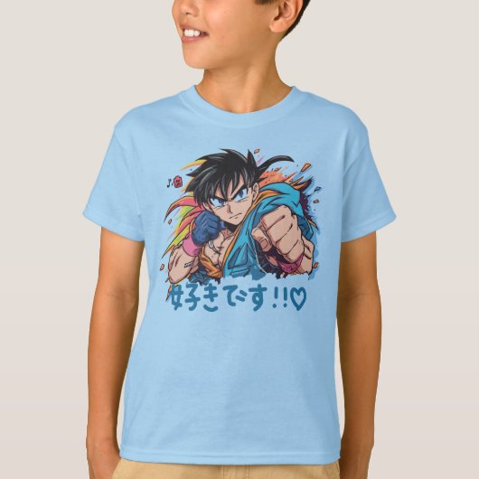 Jongens Anime Quote Graphic T-shirt (Voorkant)