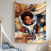Jongens Astronaut Blanket Black Skin Space Waterve Fleece Deken
