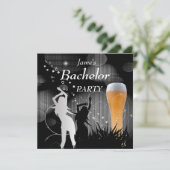 Jongens Avond Zwarte Gouden Witte Bierglas Meisjes Kaart (Staand voorkant)