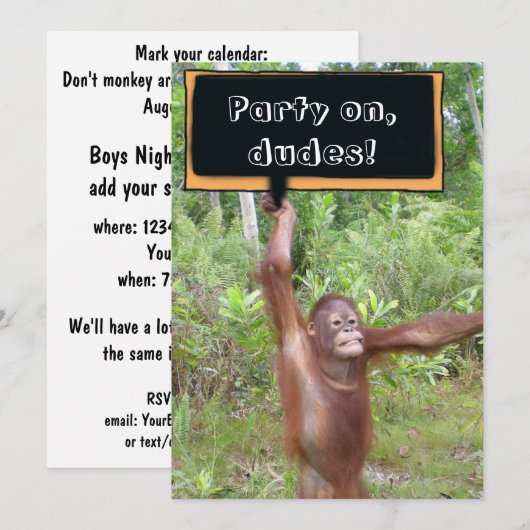 Jongens Avondje Uit Kaart (Voorkant / Achterkant)