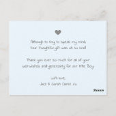 Jongens baby blauw geboorte aankondiging kaart fot (Achterkant)