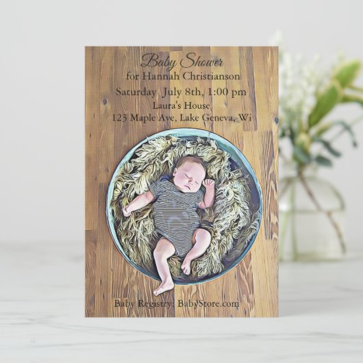 Jongen's Baby Douche Uitnodigingen (Staand voorkant)