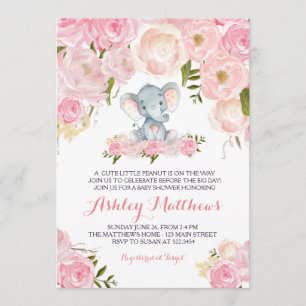 Jongens Baby Elephant Baby Shower Invitations Kaart