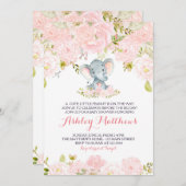 Jongens Baby Elephant Baby Shower Invitations Kaart (Voorkant / Achterkant)