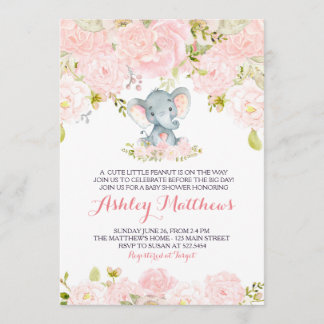 Jongens Baby Elephant Baby Shower Invitations Kaart