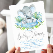 Jongens Baby Elephant Baby Shower-uitvindingen Kaart