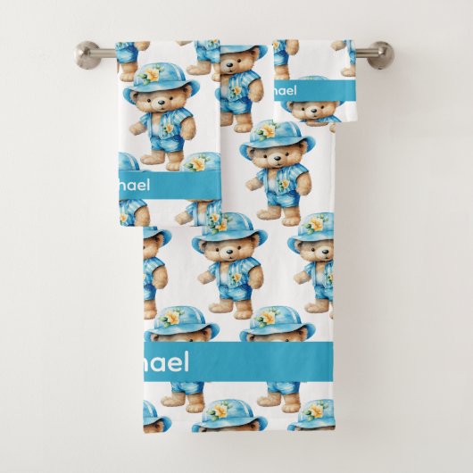 Jongens baby- en peuterbadhanddoekenset | Aangepas Bad Handdoek (Insitu)