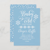 Jongens Baby Het is koud buiten Luier Raffle Kaart (Voorkant / Achterkant)