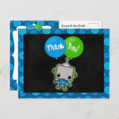 Jongens Baby Robot Bedankt Kaarten Briefkaarten 07 (Voorkant / Achterkant)