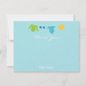 Jongens Baby shower Bedankt Opmerking Notitiekaartje (Voorkant)