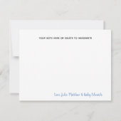 Jongens Baby shower Blauwe Grijs Bedankkaart (Achterkant)