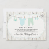 Jongens Baby shower Hartelijk dank - Rustisch Bedankkaart (Voorkant)