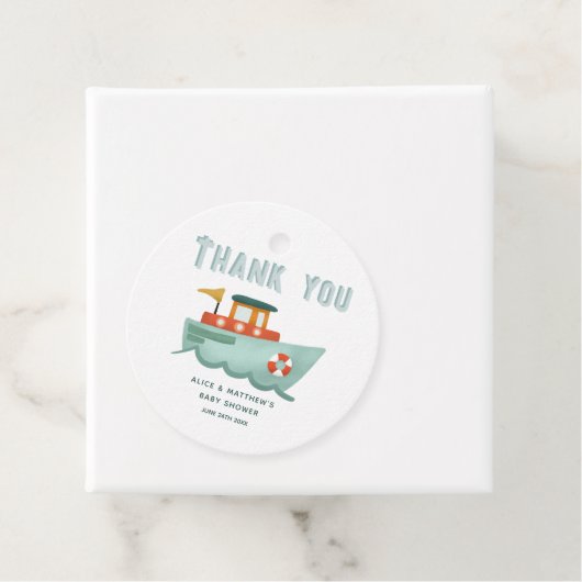 Jongens Baby shower nautisch blauw Dank je Bedankjes Labels (In situ)