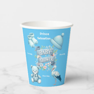 Jongens baby shower papieren bekers